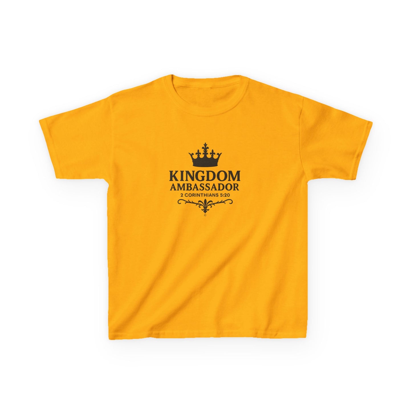 Kingdom Ambassador (Black Lettering) Kids Tee, Faith-based Inspirational Apparel, Gift for Believers, Youth Fashion, Bible Verse Shirt, Meaningful Gift