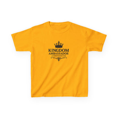 Kingdom Ambassador (Black Lettering) Kids Tee, Faith-based Inspirational Apparel, Gift for Believers, Youth Fashion, Bible Verse Shirt, Meaningful Gift