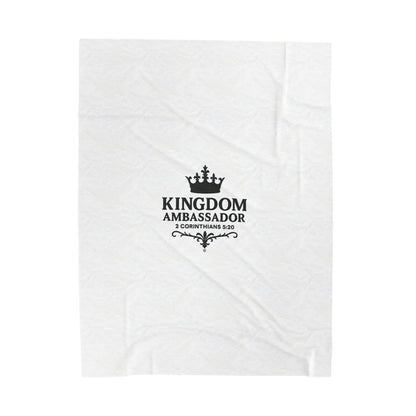 Kingdom Ambassador (Black Lettering) Plush Blanket, Inspirational Home Decor, Faith-Based Decor, Modern Plush Blanket