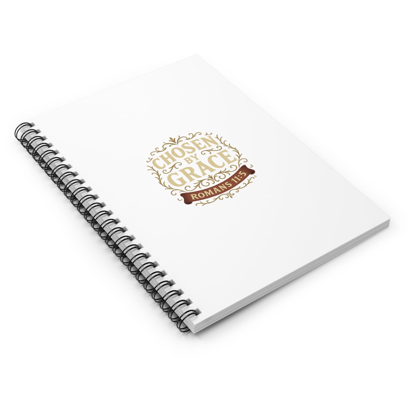 Chosen by Grace Inspirational Spiral Notebook, Christian Journal, Bible Study Supplies, Faith Gift, Daily Planner - Cross Apparel USA