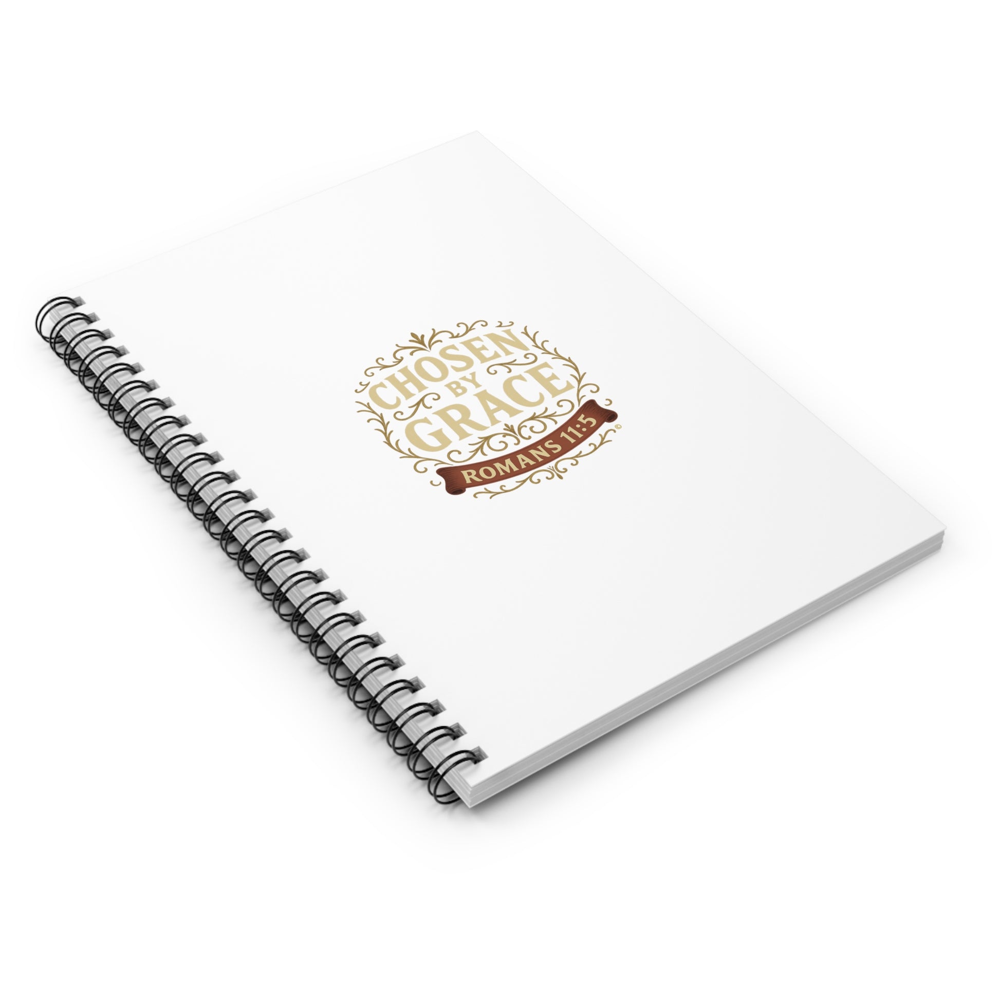 Chosen by Grace Inspirational Spiral Notebook, Christian Journal, Bible Study Supplies, Faith Gift, Daily Planner - Cross Apparel USA
