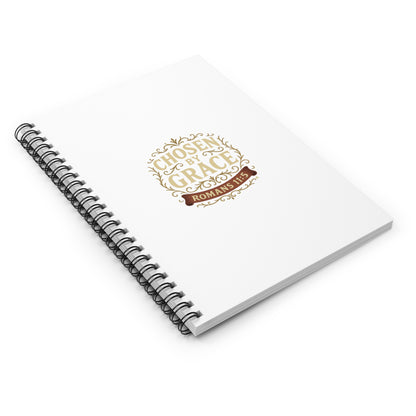 Chosen by Grace Inspirational Spiral Notebook, Christian Journal, Bible Study Supplies, Faith Gift, Daily Planner - Cross Apparel USA
