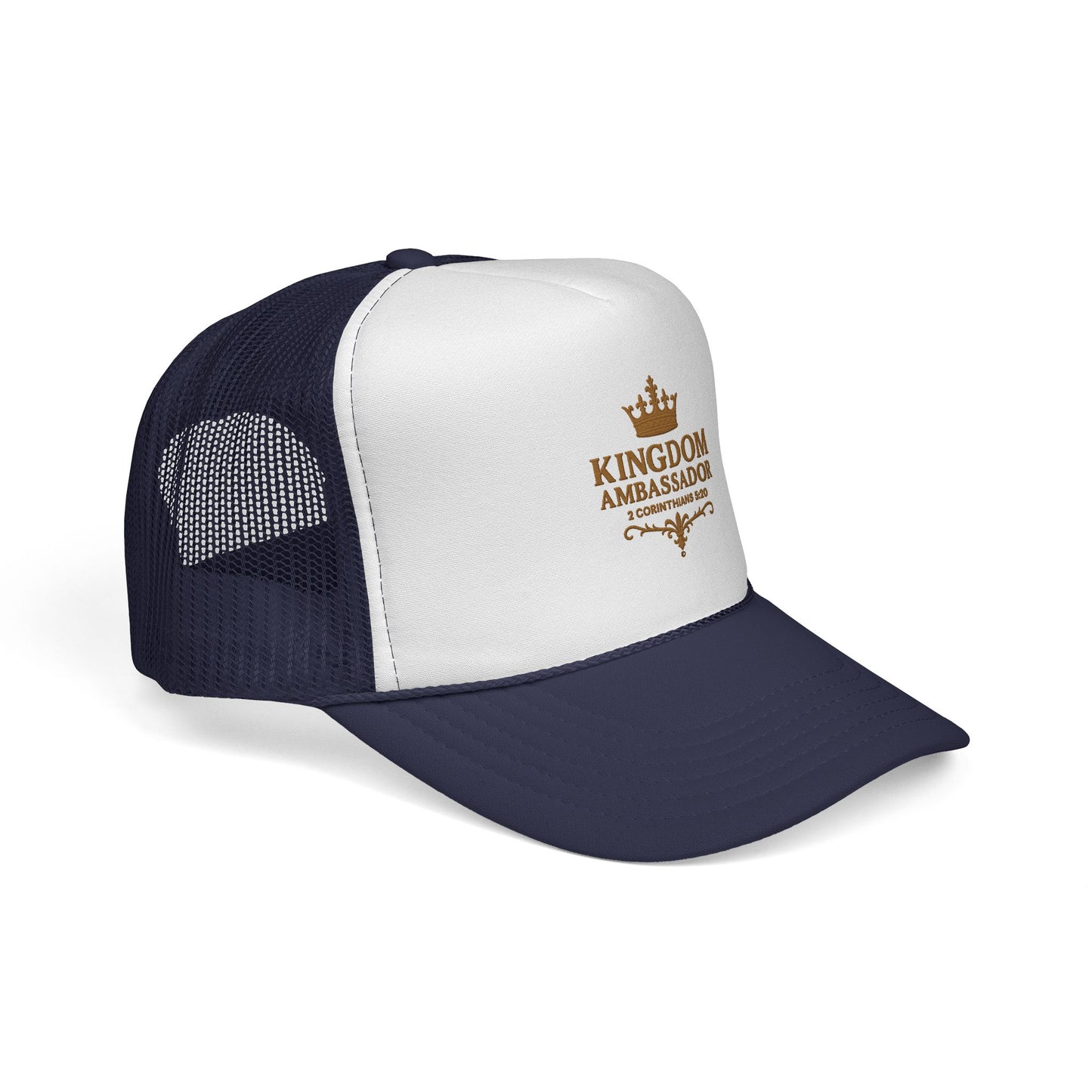 Kingdom Ambassador (Gold Lettering) Trucker Cap for Everyday Style, Faith-based Gift, Inspirational Headwear