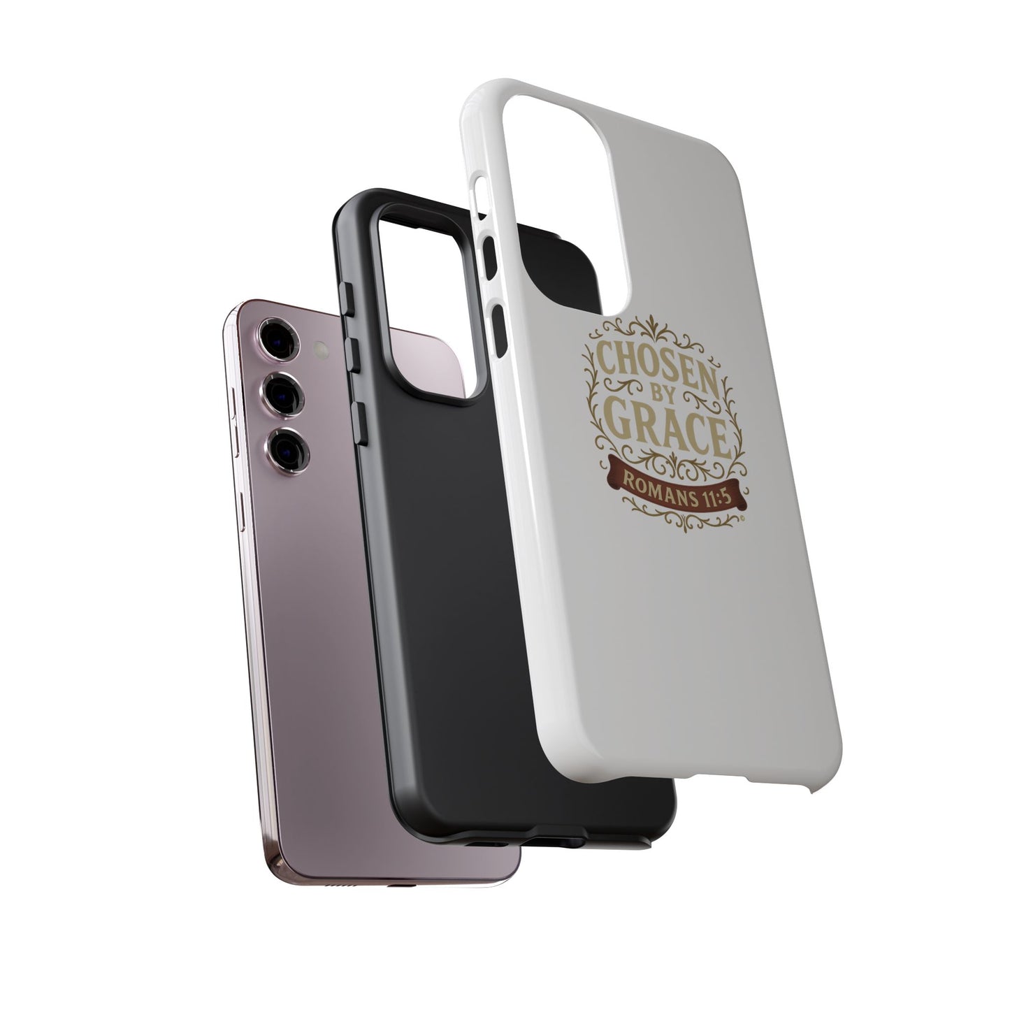 Chosen by Grace (Color), Rugged Phone Case, Inspirational Mobile Cover, Gift for Faith Lovers, Faith-Based Protector