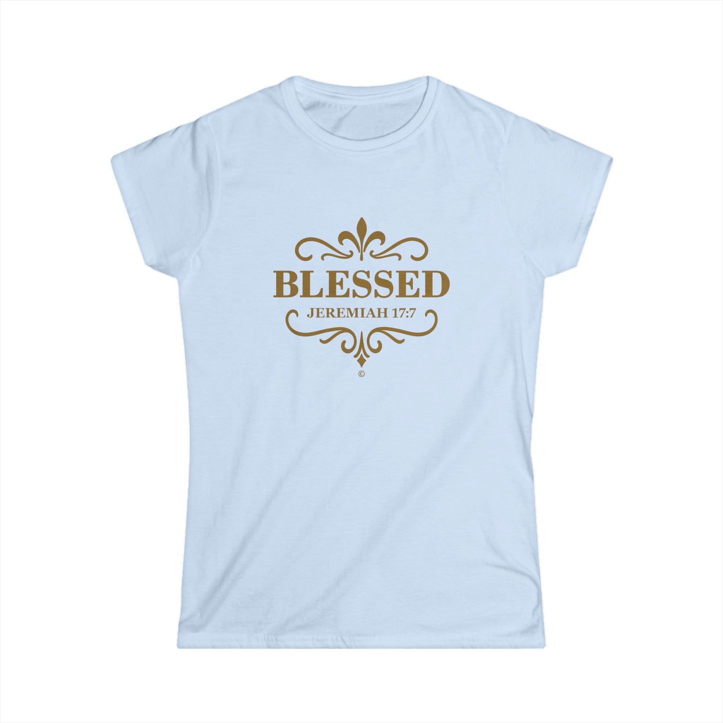 Blessed (Gold Lettering) Women's Softstyle Tee - Cross Apparel USA