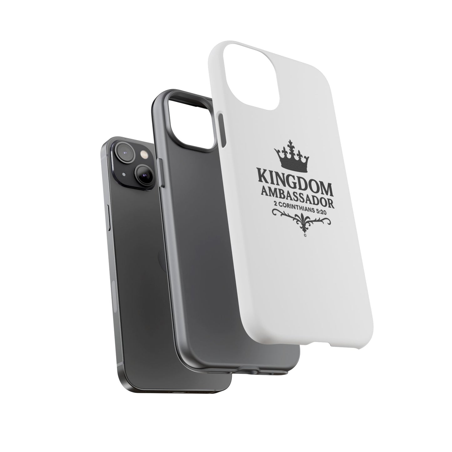 Kingdom Ambassador (Black Lettering) Rugged Phone Case, Inspirational Mobile Cover, Gift for Faith Lovers, Faith-Based Protector