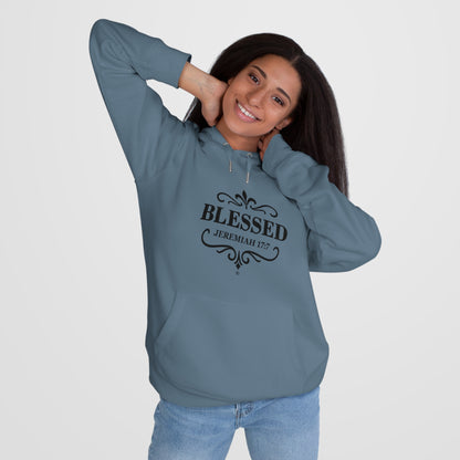 Blessed (Black Lettering Design on Front only) Hooded Sweatshirt