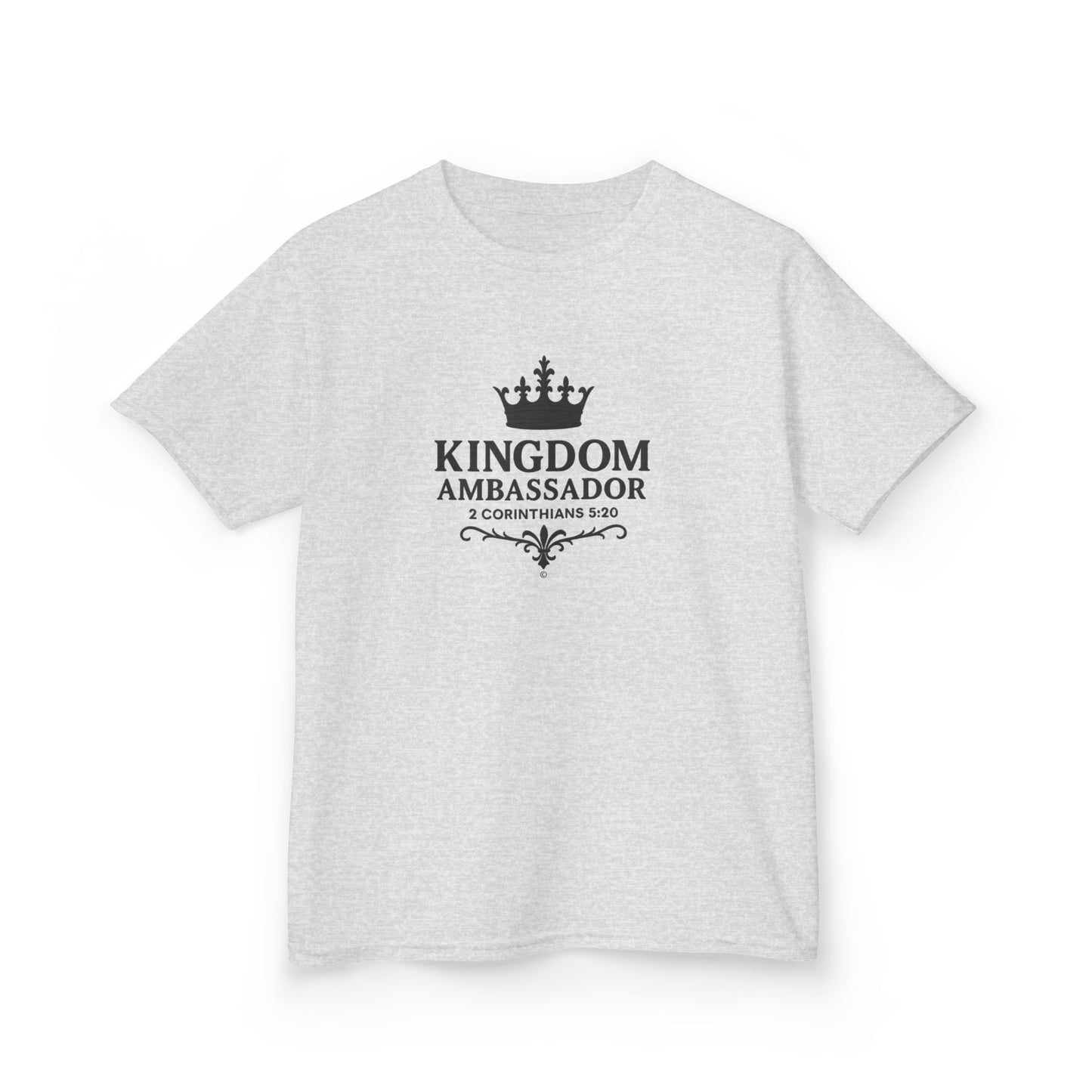 Kingdom Ambassador (Black Lettering) Kids Tee, Faith-based Inspirational Apparel, Gift for Believers, Youth Fashion, Bible Verse Shirt, Meaningful Gift
