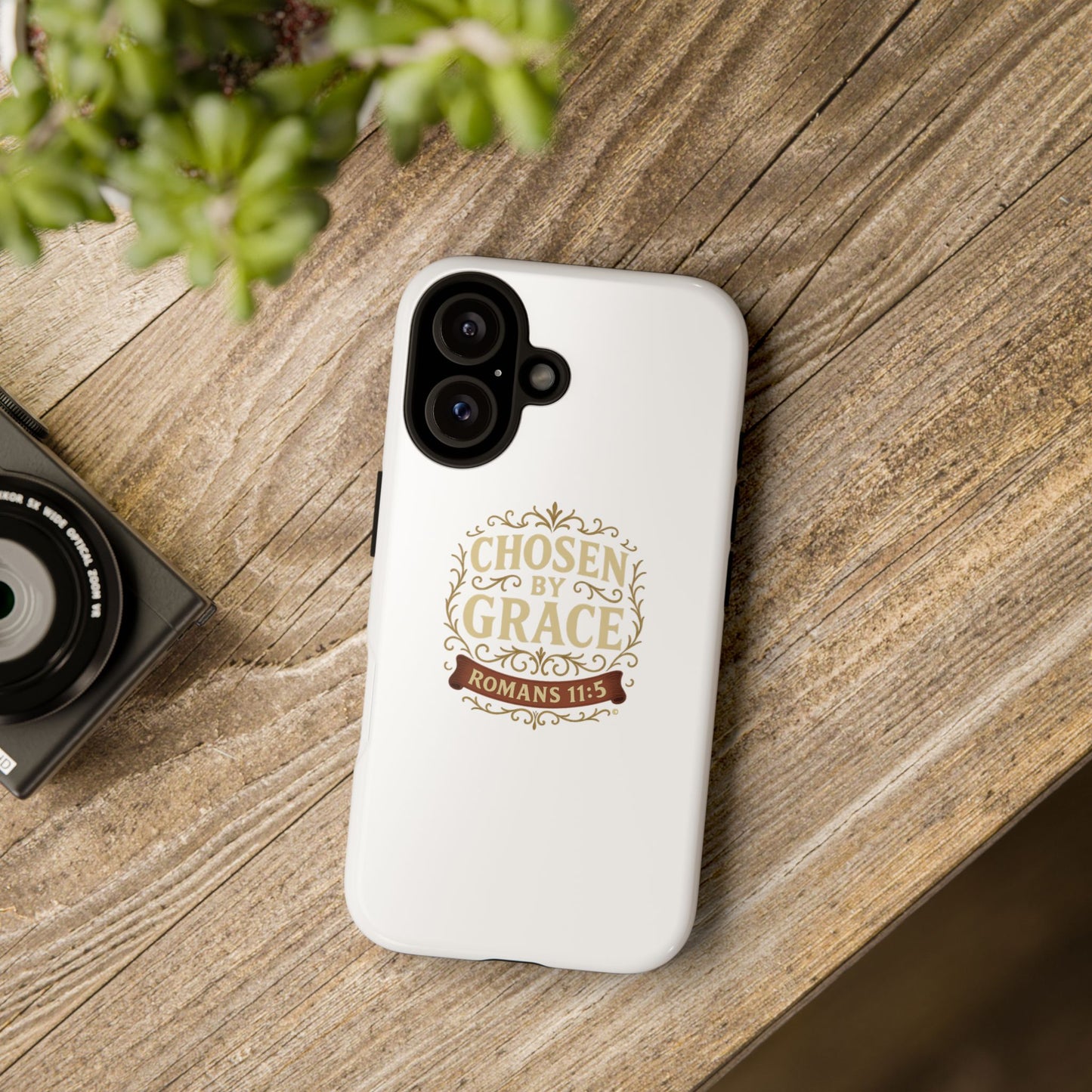 Chosen by Grace (Color), Rugged Phone Case, Inspirational Mobile Cover, Gift for Faith Lovers, Faith-Based Protector