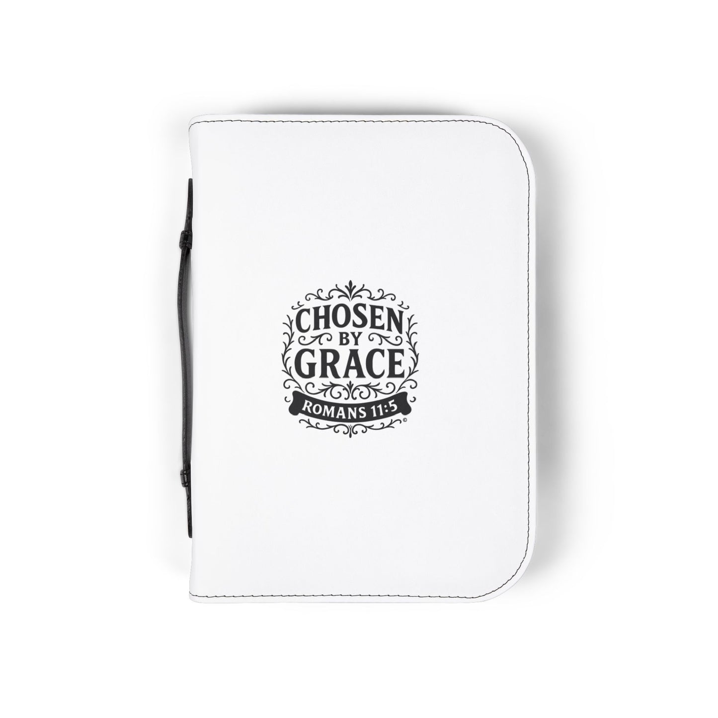 Chosen by Grace (Black Lettering) Inspirational Bible Cover, Gift for Believers, Faith-Based Book Cover - Cross Apparel USA
