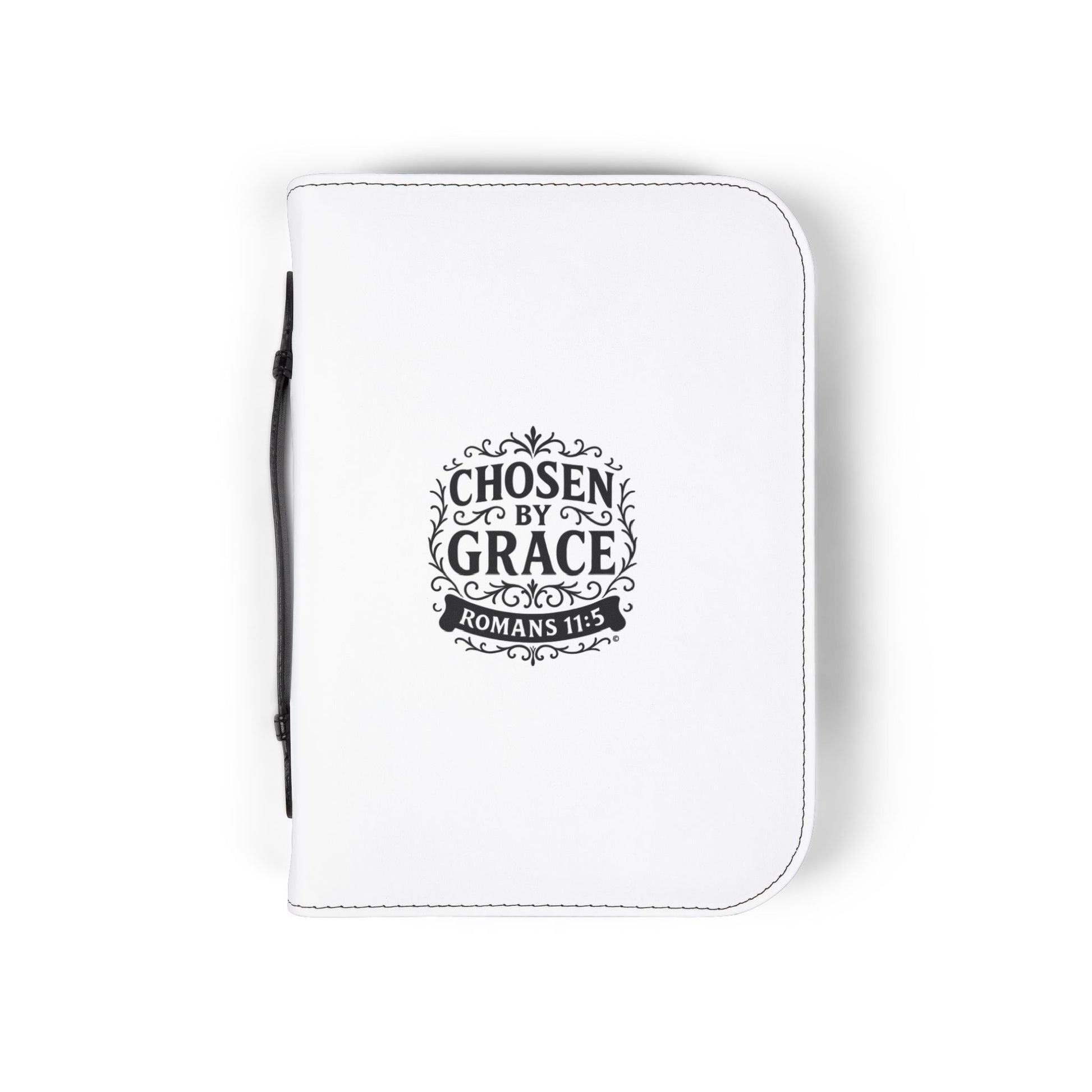 Chosen by Grace (Black Lettering) Inspirational Bible Cover, Gift for Believers, Faith-Based Book Cover - Cross Apparel USA