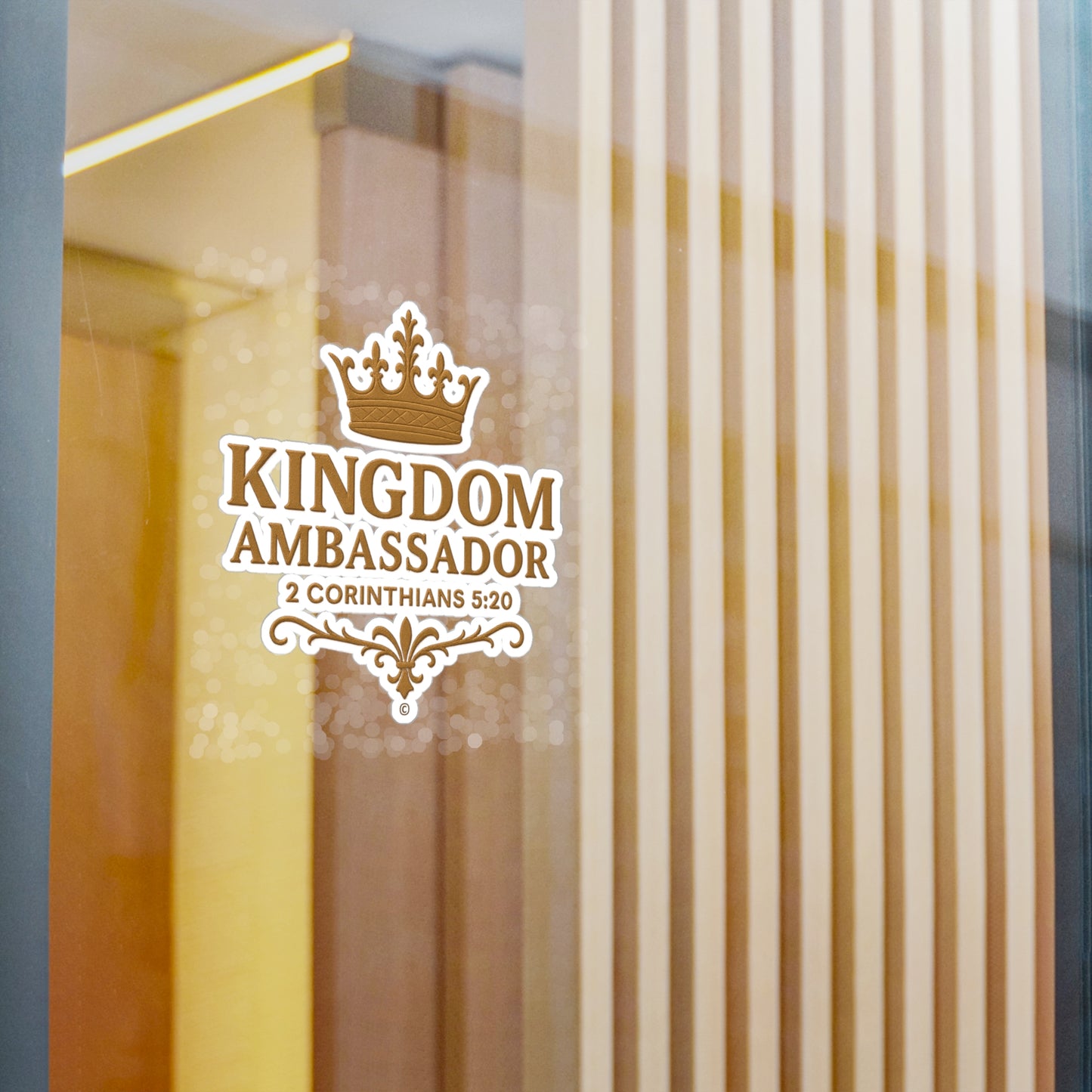 Kingdom Ambassador (Gold Lettering) Kiss-Cut Vinyl Decals, Inspirational Wall Art, Faith-Based Gifts, Home Decor