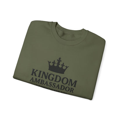 Kingdom Ambassador Sweatshirt (Black Lettering), Unisex Crewneck, Biblical Inspiration, Faith Apparel, Gift for Believers, Church Events