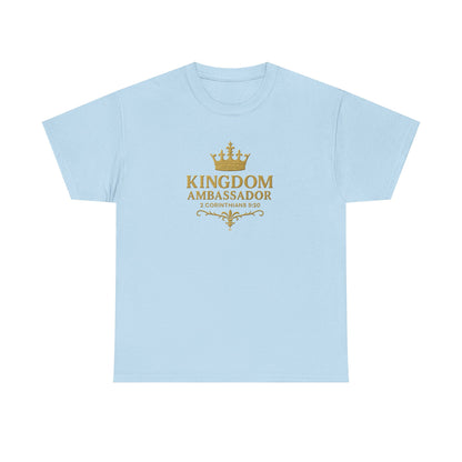 Kingdom Ambassador (Gold Lettering) Unisex Heavy Cotton Tee - Cross Apparel USA