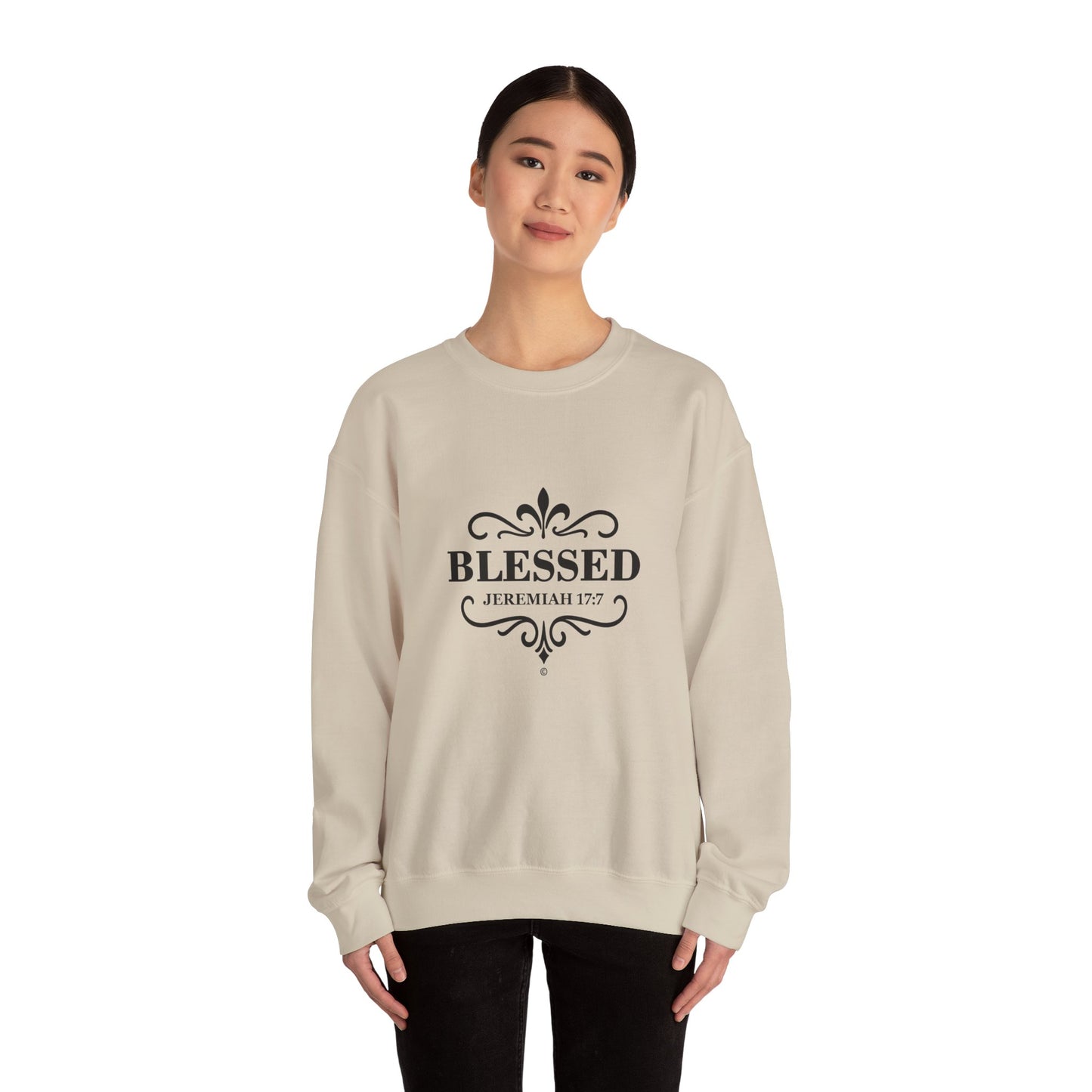 Blessed (Black Lettering) Unisex Crewneck Sweatshirt - Inspirational  Apparel Clothing