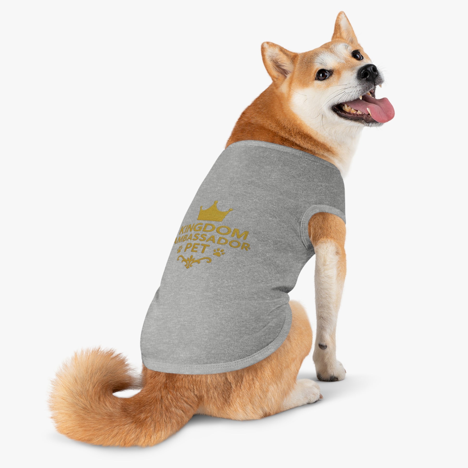 Kingdom Ambassador Pet (Gold Lettering) Tank Top, Dog Shirt, Pet Apparel, Cute Pet Gift, Pet Clothes for Any Occasion, Dog Lover Gift - Cross Apparel USA