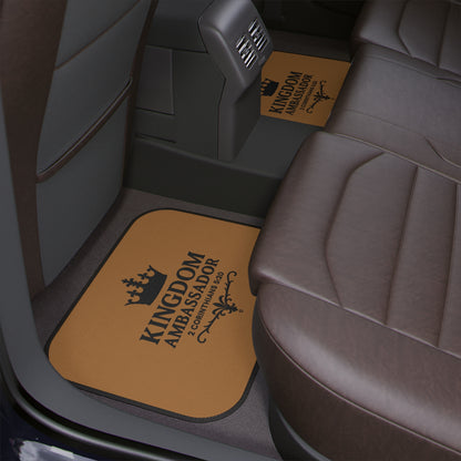Kingdom Ambassador (Black Lettering on Light Brown) Car Floor Mat, 1 piece
