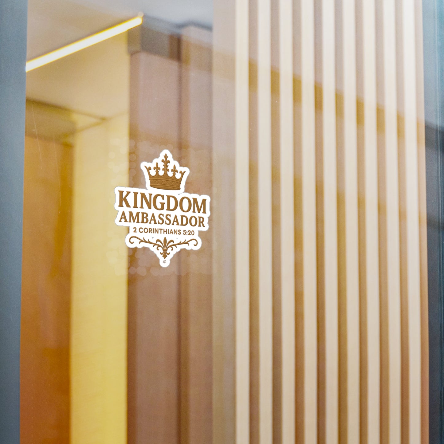 Kingdom Ambassador (Gold Lettering) Kiss-Cut Vinyl Decals, Inspirational Wall Art, Faith-Based Gifts, Home Decor