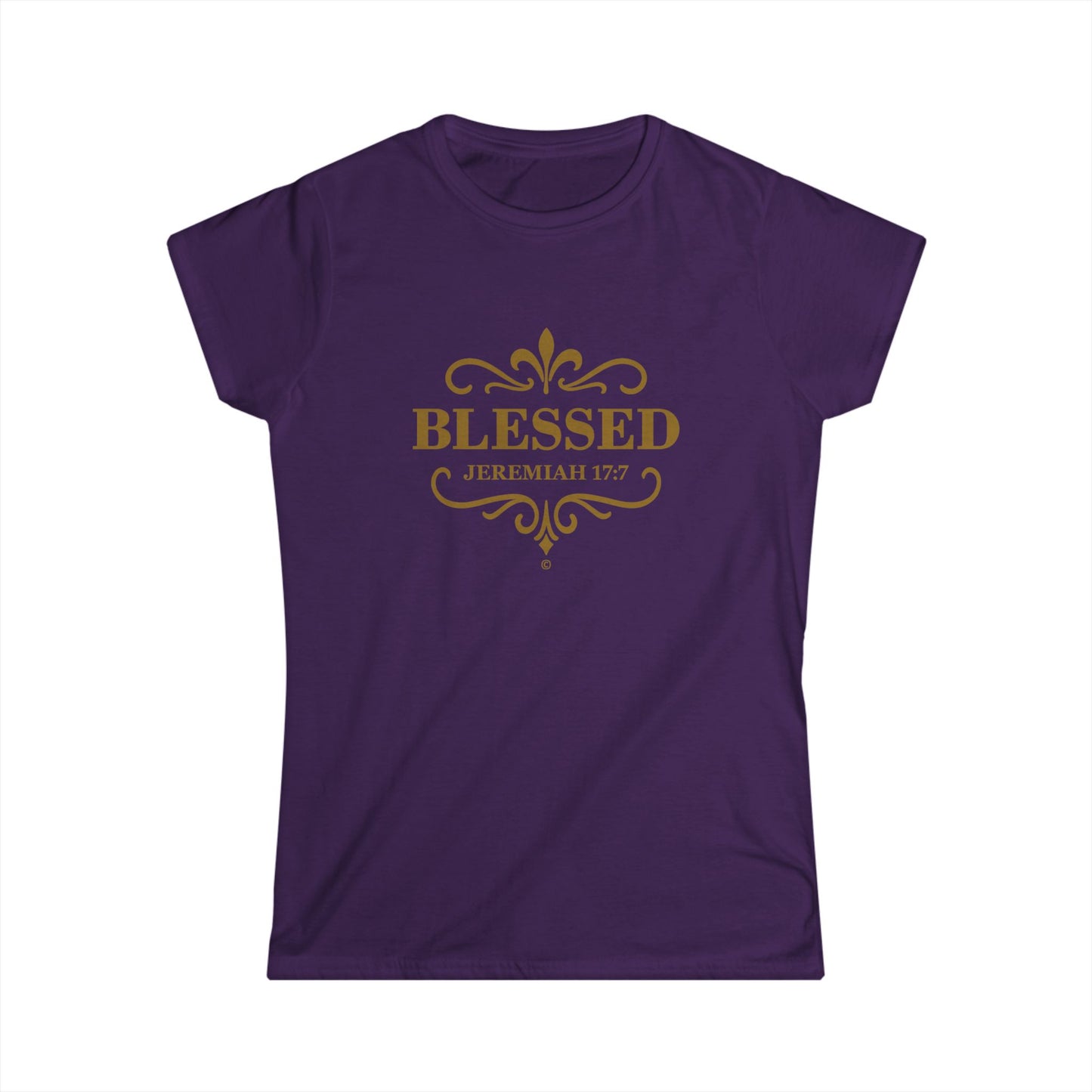 Blessed (Gold Lettering) Women's Softstyle Tee - Cross Apparel USA