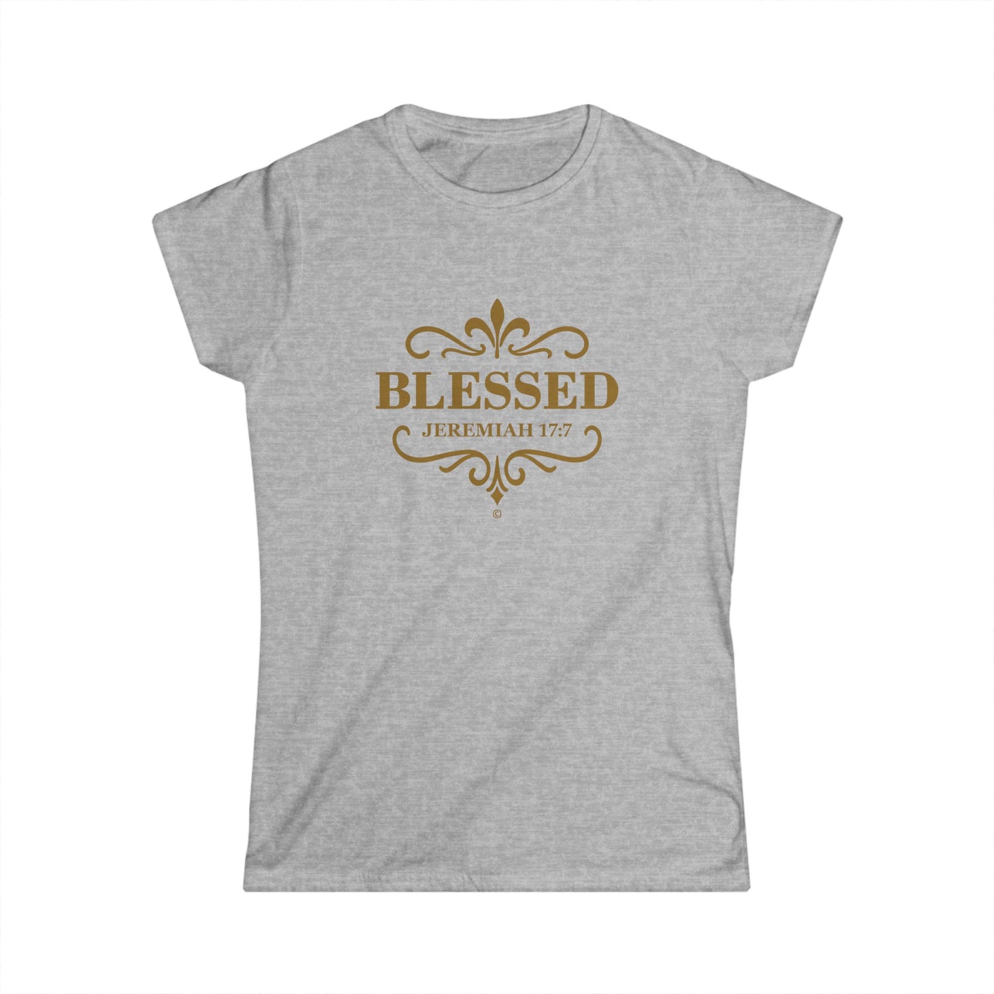 Blessed (Gold Lettering) Women's Softstyle Tee - Cross Apparel USA