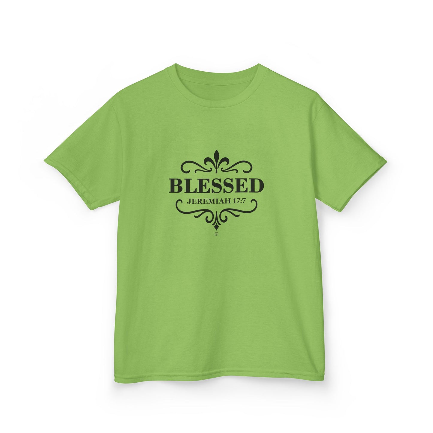 Blessed (Black Lettering) Kids Tee, Faith-based Inspirational Apparel, Gift for Believers, Youth Fashion, Bible Verse Shirt, Meaningful Gift
