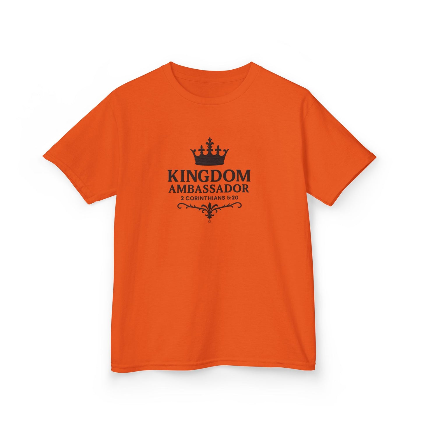 Kingdom Ambassador (Black Lettering) Kids Tee, Faith-based Inspirational Apparel, Gift for Believers, Youth Fashion, Bible Verse Shirt, Meaningful Gift