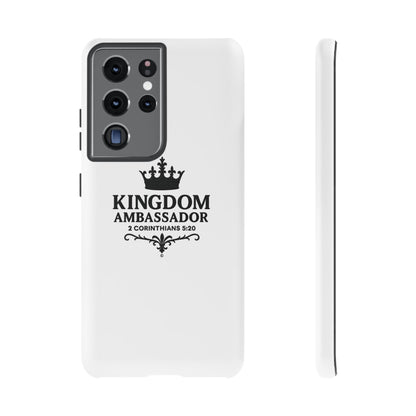 Kingdom Ambassador (Black Lettering) Rugged Phone Case, Inspirational Mobile Cover, Gift for Faith Lovers, Faith-Based Protector