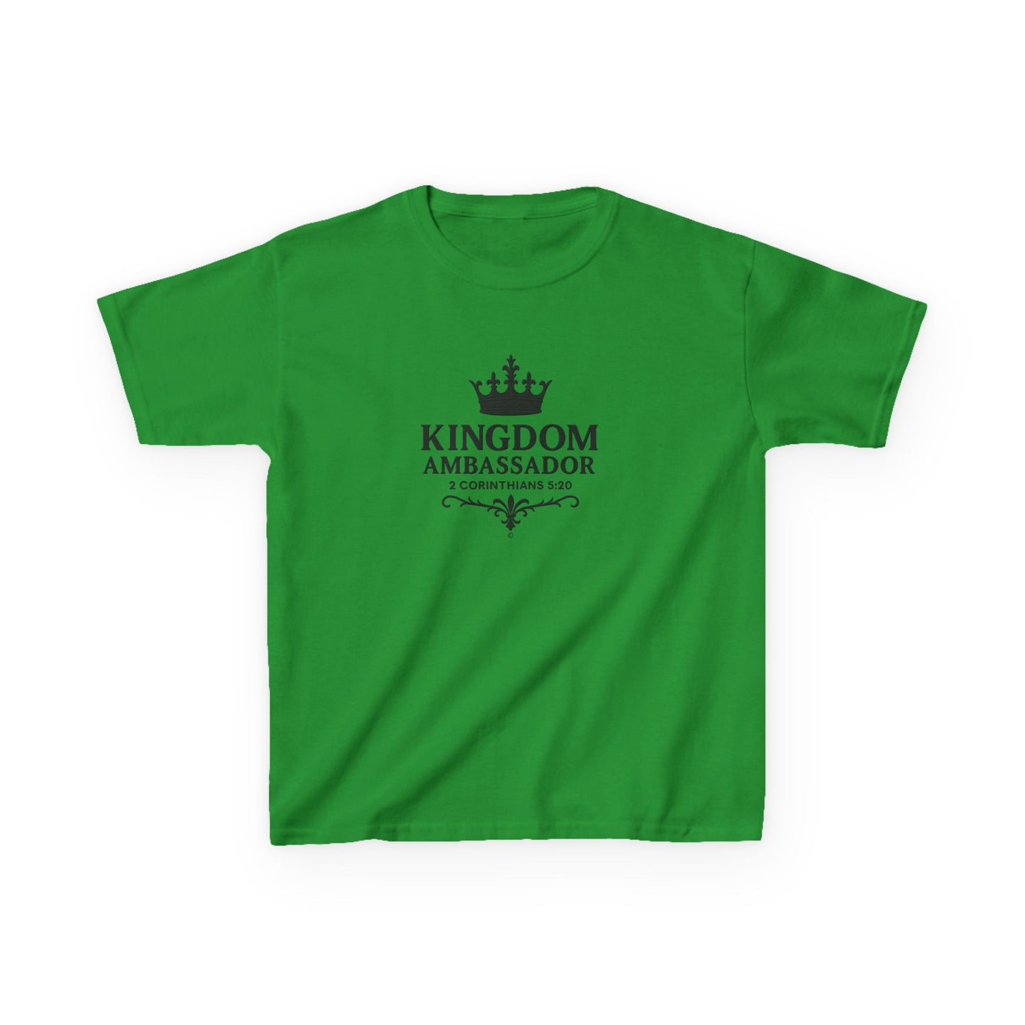 Kingdom Ambassador (Black Lettering) Kids Tee, Faith-based Inspirational Apparel, Gift for Believers, Youth Fashion, Bible Verse Shirt, Meaningful Gift