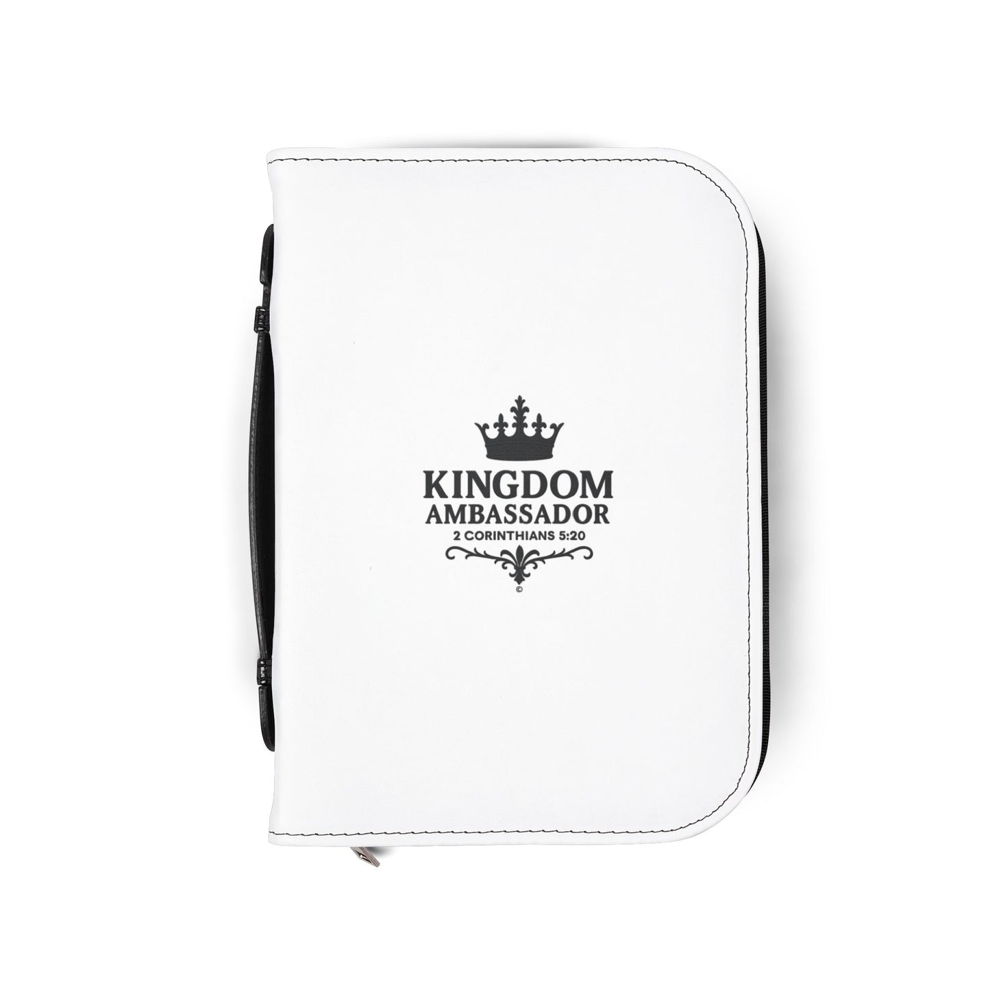 Kingdom Ambassador (Black Lettering) Inspirational Bible Cover, Gift for Believers, Faith-Based Book Cover - Cross Apparel USA