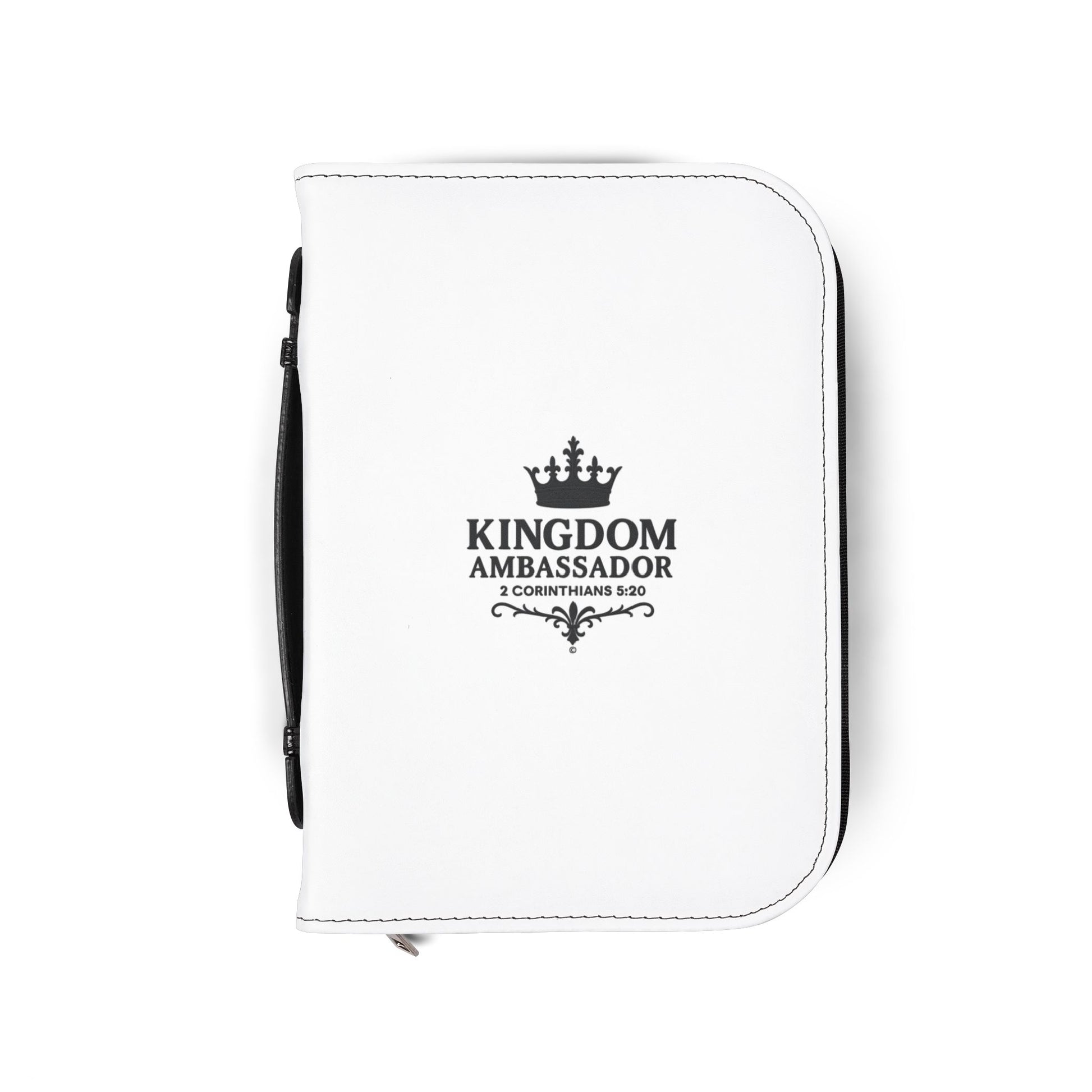Kingdom Ambassador (Black Lettering) Inspirational Bible Cover, Gift for Believers, Faith-Based Book Cover - Cross Apparel USA
