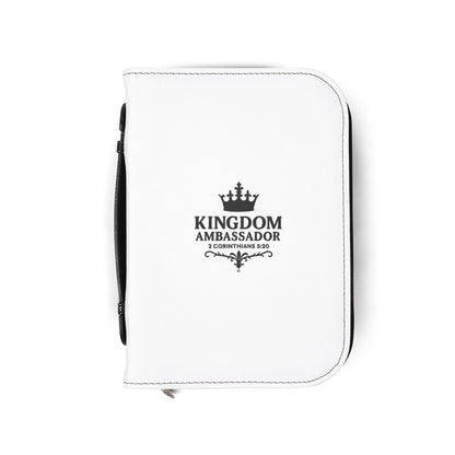 Kingdom Ambassador (Black Lettering) Inspirational Bible Cover, Gift for Believers, Faith-Based Book Cover - Cross Apparel USA