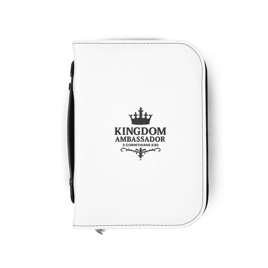 Kingdom Ambassador (Black Lettering) Inspirational Bible Cover, Gift for Believers, Faith-Based Book Cover - Cross Apparel USA
