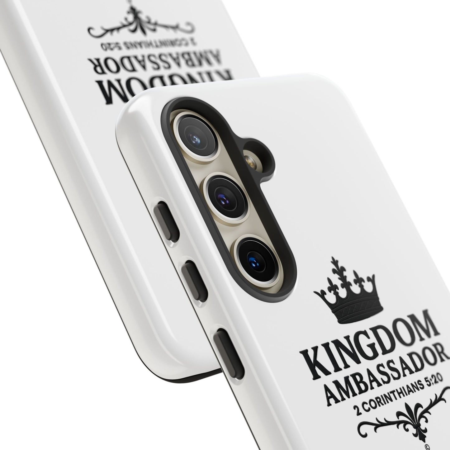 Kingdom Ambassador (Black Lettering) Rugged Phone Case, Inspirational Mobile Cover, Gift for Faith Lovers, Faith-Based Protector