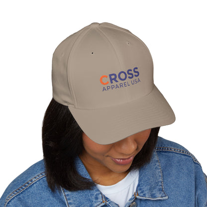Cross Apparel USA Branded (Black Lettering) Embroidered Closed-Back Flex Fit Cap, Inspirational Streetwear, Gift for Believers, Faith-based Accessories