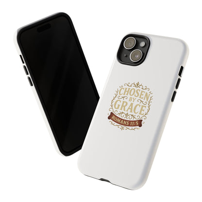 Chosen by Grace (Color), Rugged Phone Case, Inspirational Mobile Cover, Gift for Faith Lovers, Faith-Based Protector