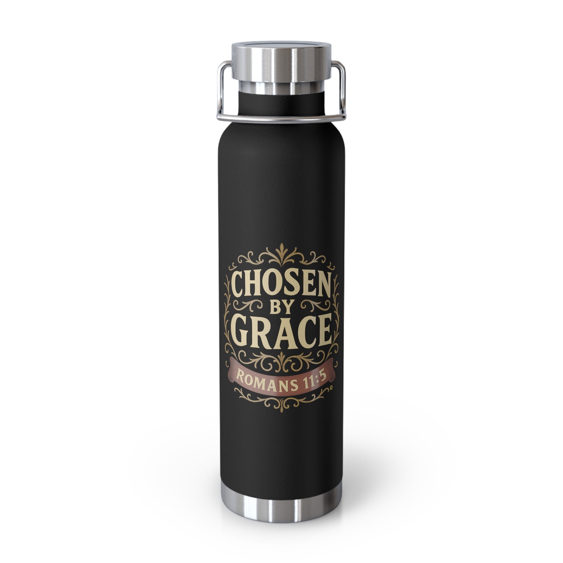Chosen by Grace (Full Color) Insulated Water Bottle, Motivational Gift, Faith-Based Drinkware, Inspirational Travel Mug, Biblical Verse Bottle - Cross Apparel USA