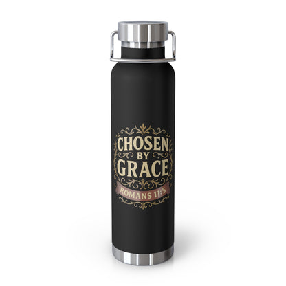 Chosen by Grace (Full Color) Insulated Water Bottle, Motivational Gift, Faith-Based Drinkware, Inspirational Travel Mug, Biblical Verse Bottle - Cross Apparel USA