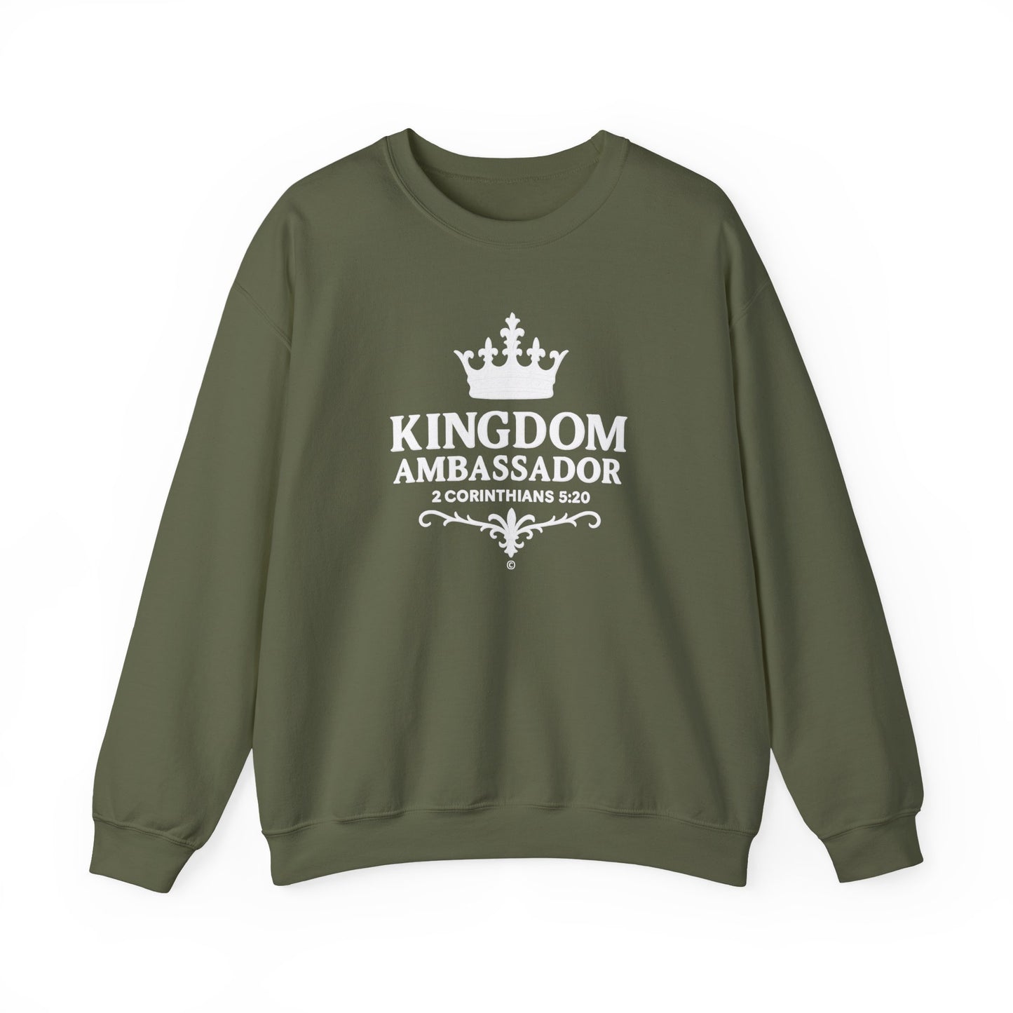 Kingdom Ambassador (White Lettering) Unisex Crewneck Sweatshirt - Inspirational Gift, Faith-Based Apparel, Cozy Casual Wear, Bible Verse Sweatshirt