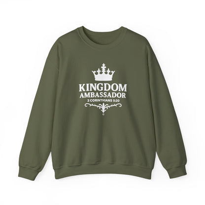 Kingdom Ambassador (White Lettering) Unisex Crewneck Sweatshirt - Inspirational Gift, Faith-Based Apparel, Cozy Casual Wear, Bible Verse Sweatshirt