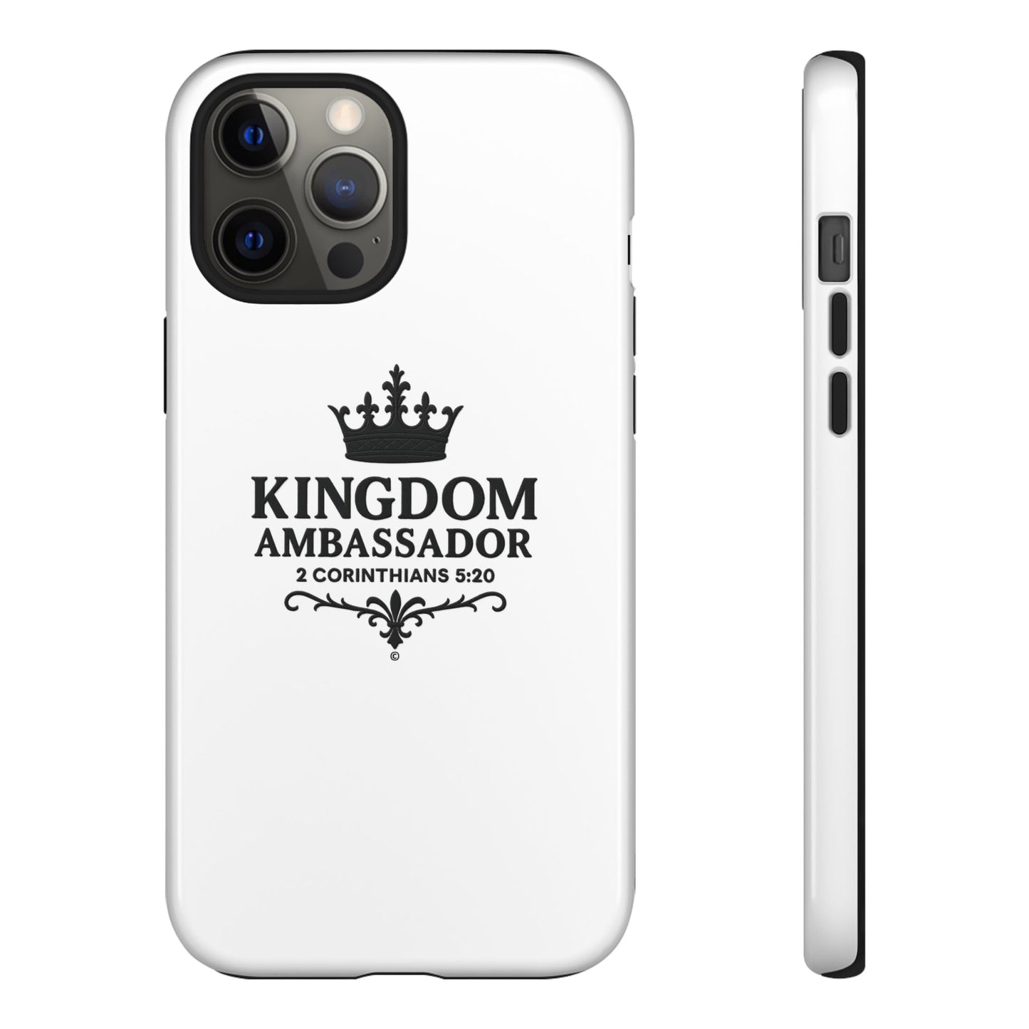 Kingdom Ambassador (Black Lettering) Rugged Phone Case, Inspirational Mobile Cover, Gift for Faith Lovers, Faith-Based Protector
