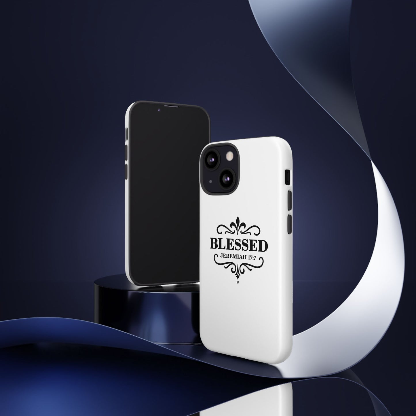 Blessed (Black Lettering), Rugged Phone Case, Inspirational Mobile Cover, Gift for Faith Lovers, Faith-Based Protector