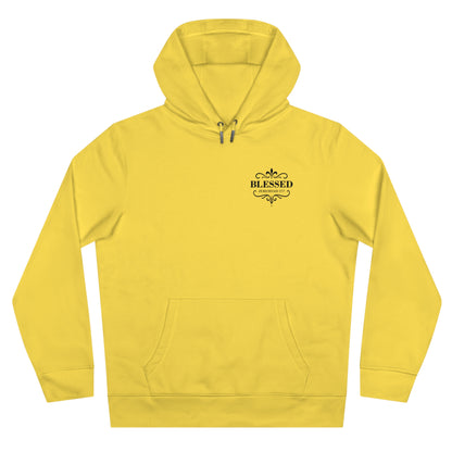 Blessed (Small Design on front plus Large Design on back) Hooded Sweatshirt, Faith-Based Hooded Sweatshirt, Inspirational Apparel, Unique Gift for Believers