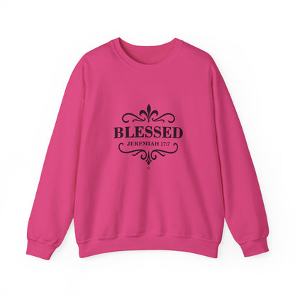 Blessed (Black Lettering) Unisex Crewneck Sweatshirt - Inspirational Gift, Christian Apparel, Faith-Based Fashion, Cozy Casual Wear, Bible Verse Sweatshirt