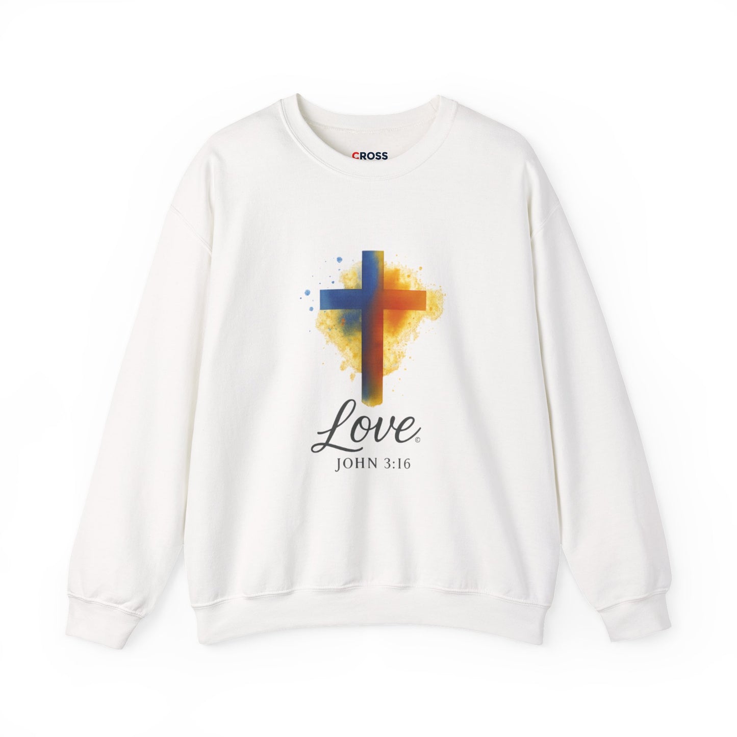 Love (Black Lettering) Unisex Crewneck Sweatshirt, Inspirational Apparel, Casual Wear, Gift for Believers, Church Outing Attire, Daily Comfort Wear