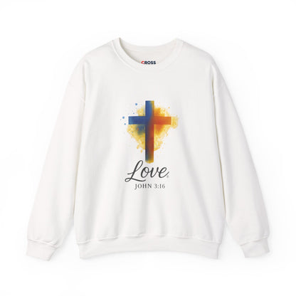 Love (Black Lettering) Unisex Crewneck Sweatshirt, Inspirational Apparel, Casual Wear, Gift for Believers, Church Outing Attire, Daily Comfort Wear