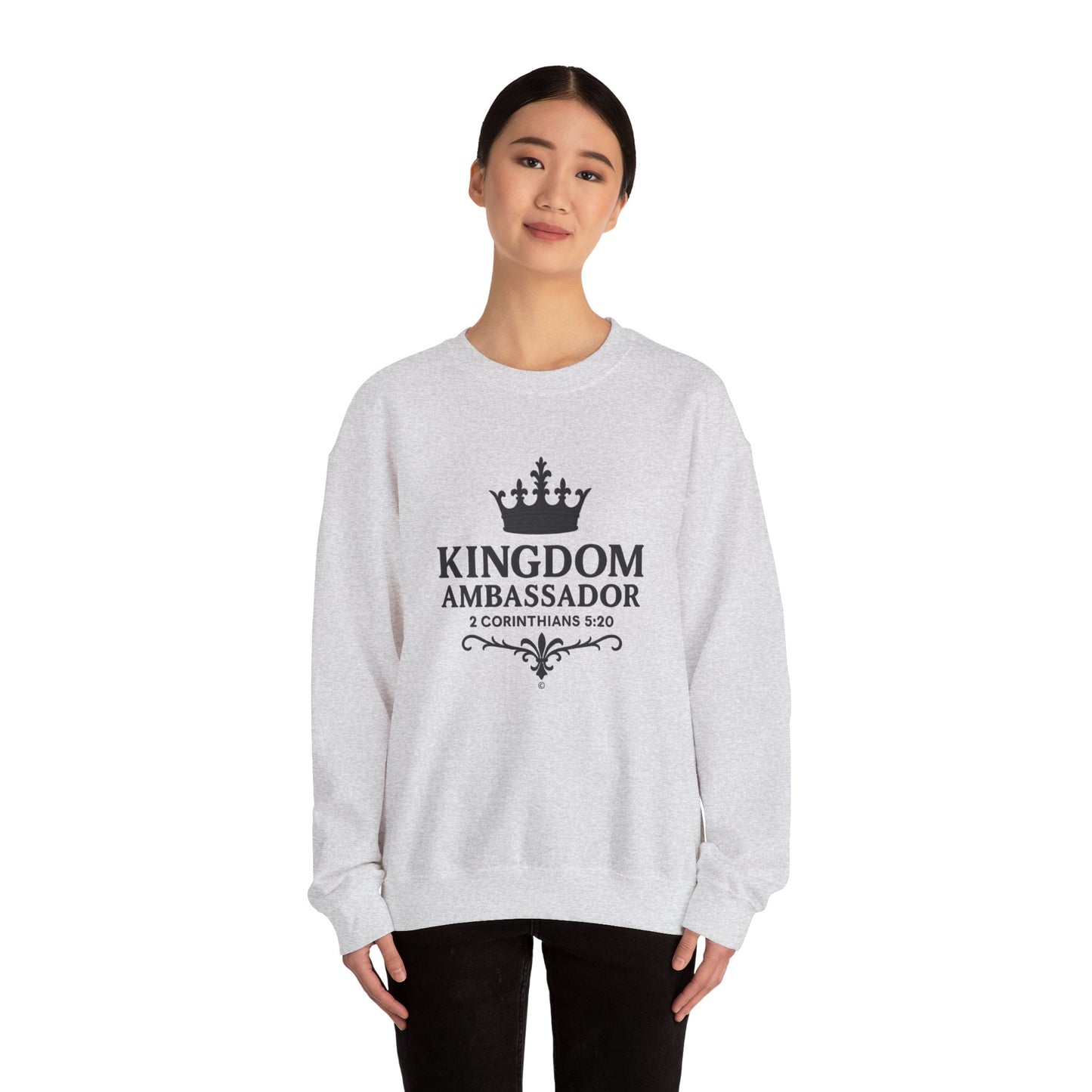 Kingdom Ambassador Sweatshirt (Black Lettering), Unisex Crewneck, Biblical Inspiration, Faith Apparel, Gift for Believers, Church Events