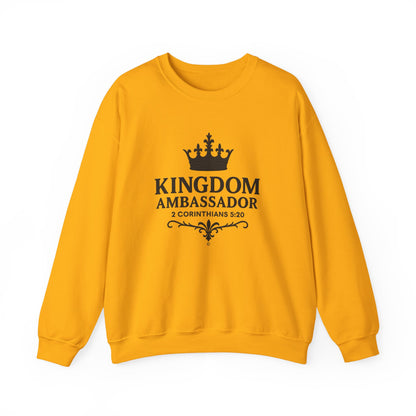 Kingdom Ambassador Sweatshirt (Black Lettering), Unisex Crewneck, Biblical Inspiration, Faith Apparel, Gift for Believers, Church Events