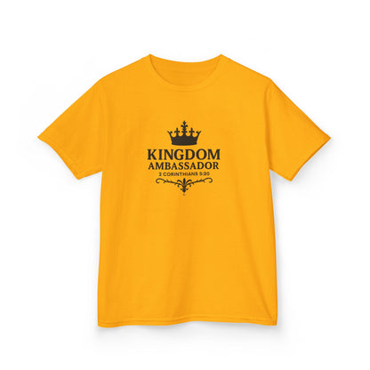 Kingdom Ambassador (Black Lettering) Kids Tee, Faith-based Inspirational Apparel, Gift for Believers, Youth Fashion, Bible Verse Shirt, Meaningful Gift