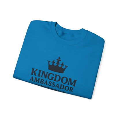 Kingdom Ambassador Sweatshirt (Black Lettering), Unisex Crewneck, Biblical Inspiration, Faith Apparel, Gift for Believers, Church Events