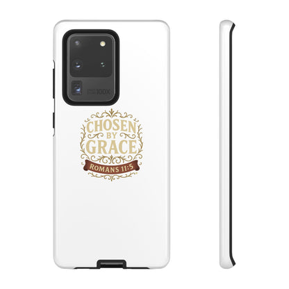 Chosen by Grace (Color), Rugged Phone Case, Inspirational Mobile Cover, Gift for Faith Lovers, Faith-Based Protector